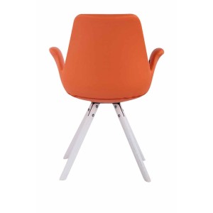 Silla de Confidente LUCY, Patas Blancas, Piel Negra