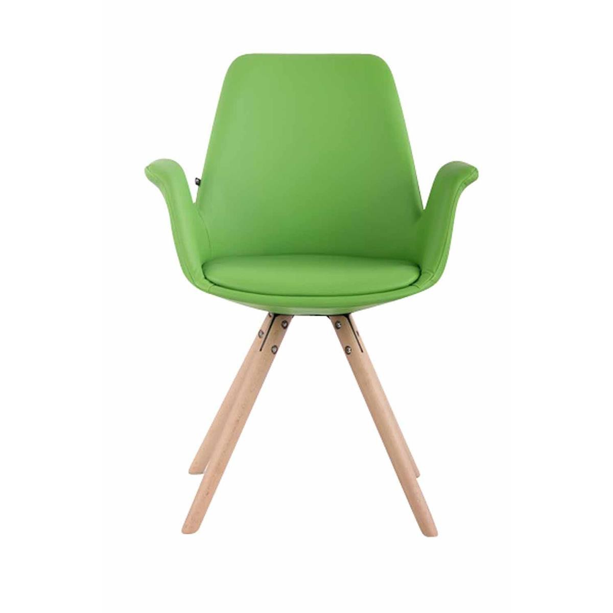 Silla de Confidente LUCY, Reposabrazos Integrados, Patas Claras, Piel Negra