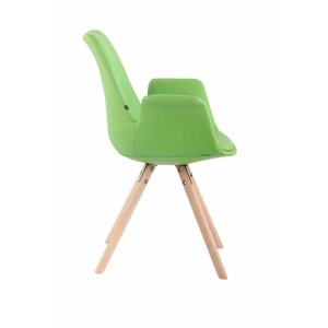 Silla de Confidente LUCY, Patas Claras, Piel Negra