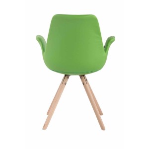 Silla de Confidente LUCY, Patas Claras, Piel Negra