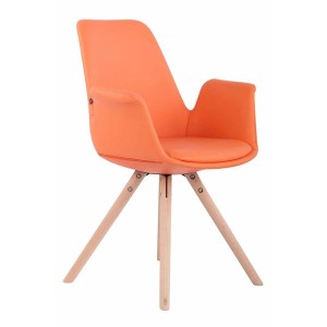 Silla de Confidente LUCY, Patas Claras, Piel Negra