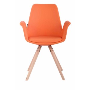 Silla de Confidente LUCY, Patas Claras, Piel Negra
