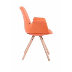 Silla de Confidente LUCY, Patas Claras, Piel Negra