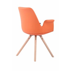 Silla de Confidente LUCY, Patas Claras, Piel Negra