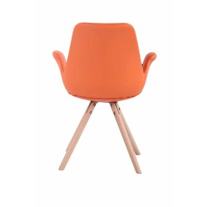 Silla de Confidente LUCY, Patas Claras, Piel Negra
