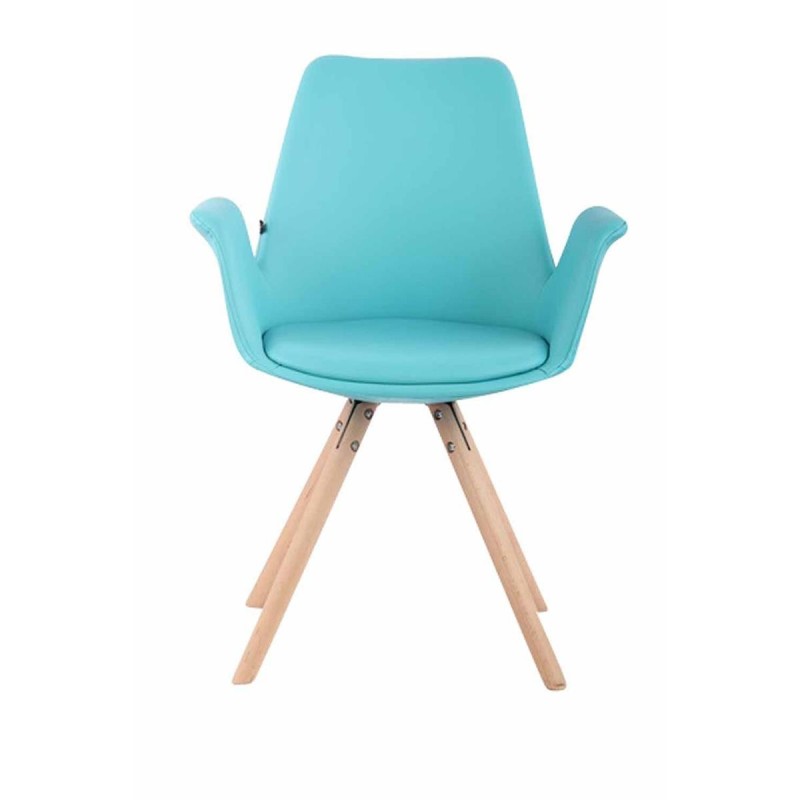 Silla de Confidente LUCY, Patas Claras, Piel Negra