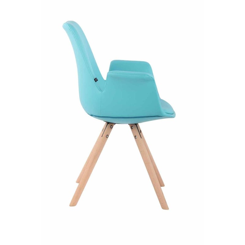Silla de Confidente LUCY, Patas Claras, Piel Negra