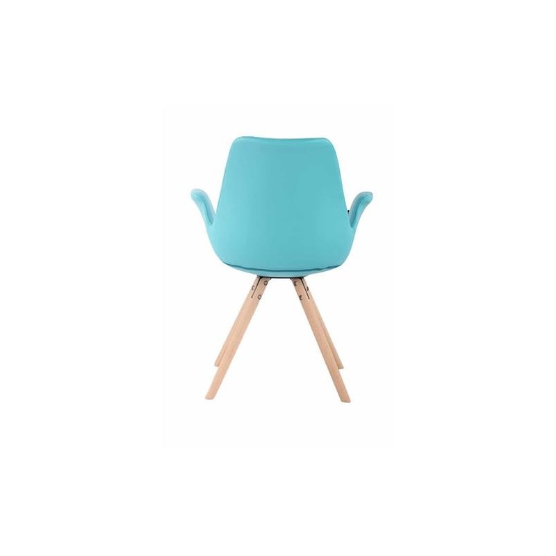 Silla de Confidente LUCY, Patas Claras, Piel Negra