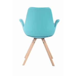 Silla de Confidente LUCY, Patas Claras, Piel Negra