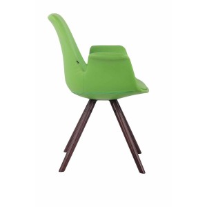 Silla de Confidente LUCY, Patas Nogal, Piel Negra