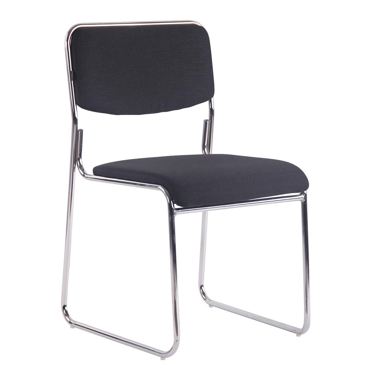 Silla de Confidente MAUI, Apilable, Estructura Metálica, en Tela Negra