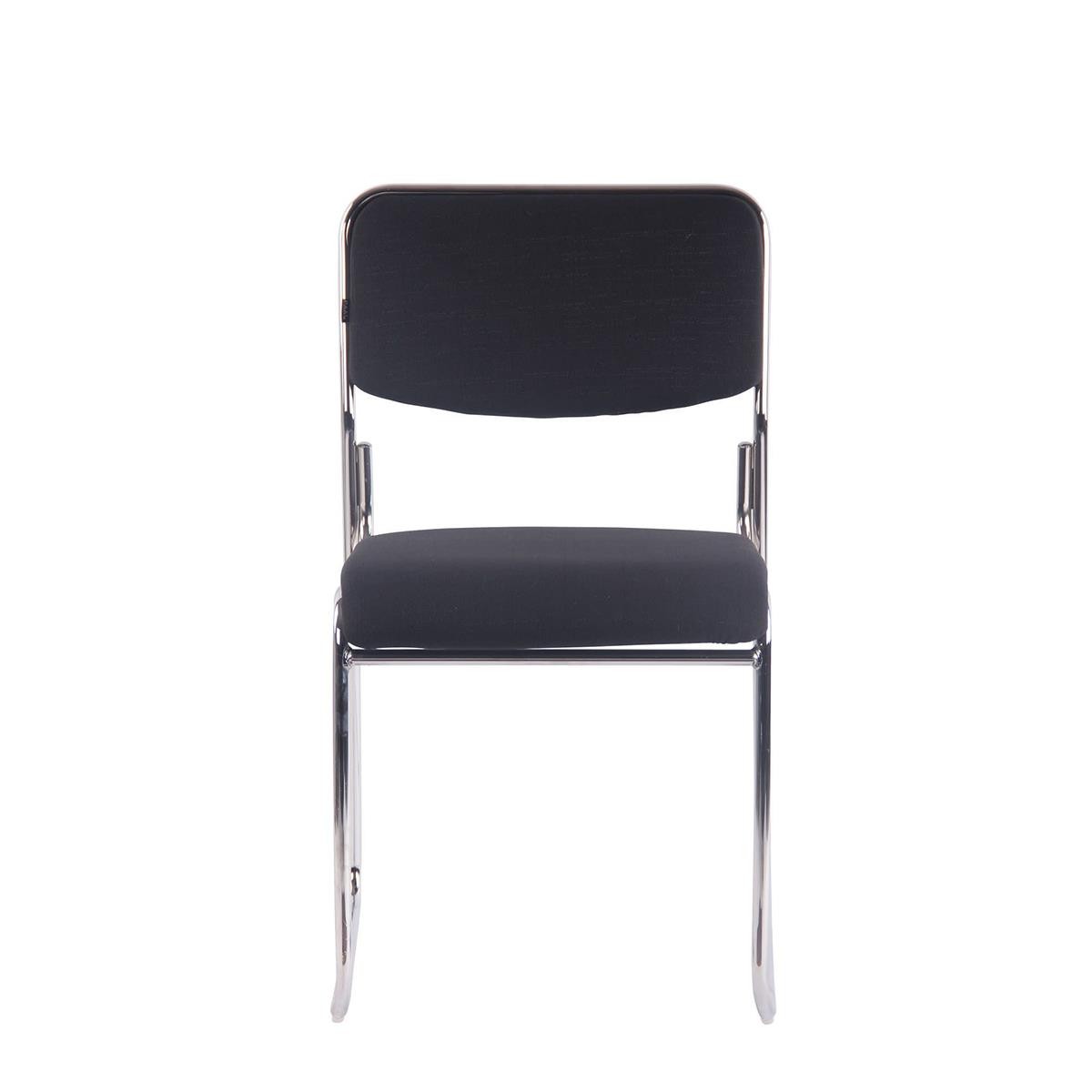 Silla de Confidente MAUI, Apilable, Estructura Metálica, en Tela Negra