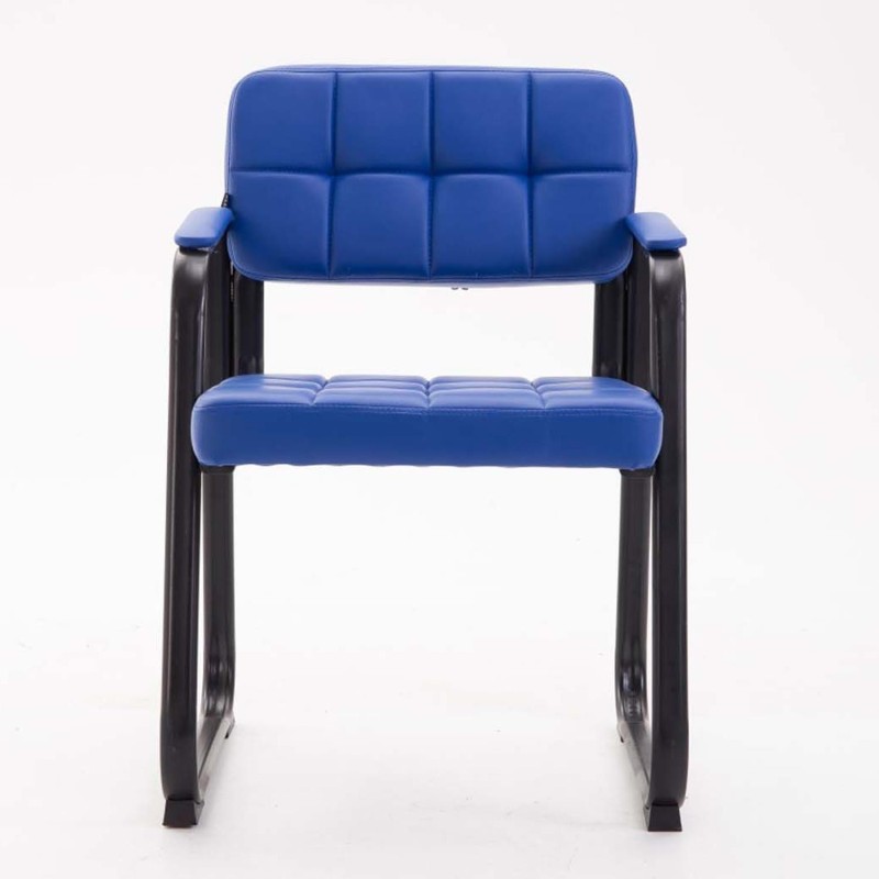 Silla de Confidente CABANA, Estructura Metálica y Piel Negra