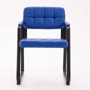 Silla de Confidente CABANA, Estructura Metálica y Piel Negra