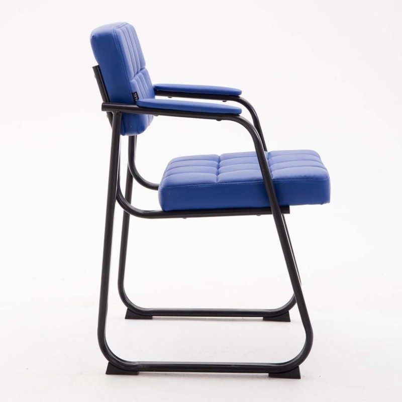 Silla de Confidente CABANA, Estructura Metálica y Piel Negra