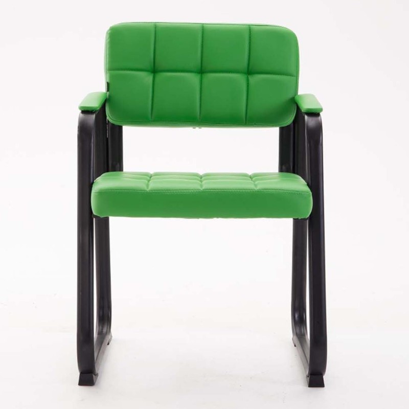 Silla de Confidente CABANA, Estructura Metálica y Piel Negra
