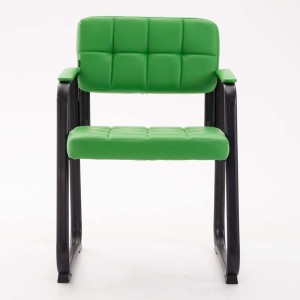 Silla de Confidente CABANA, Estructura Metálica y Piel Negra