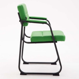 Silla de Confidente CABANA, Estructura Metálica y Piel Negra