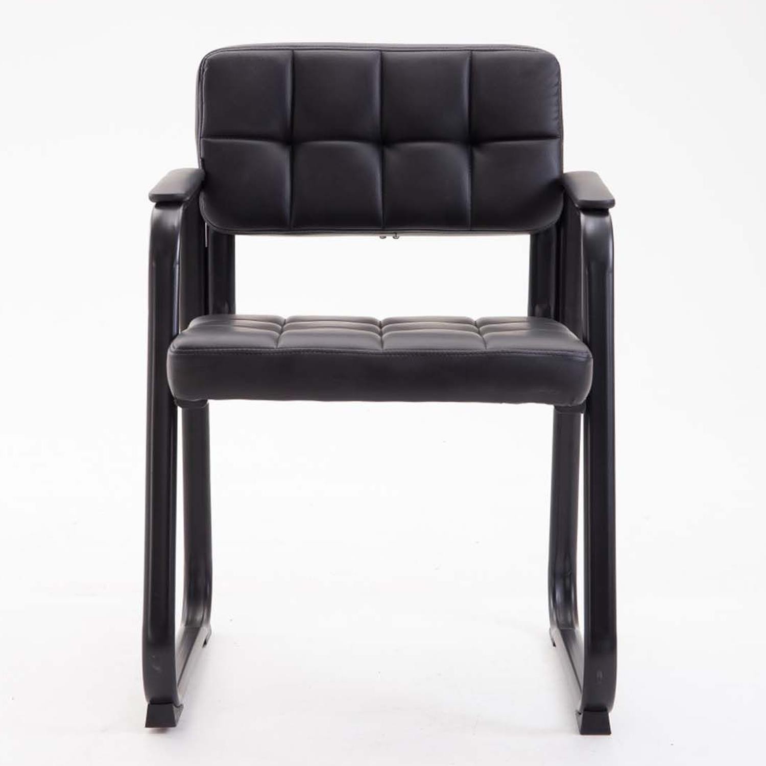 Silla de Confidente CABANA PIEL, Diseño Vanguardista, Color Negro