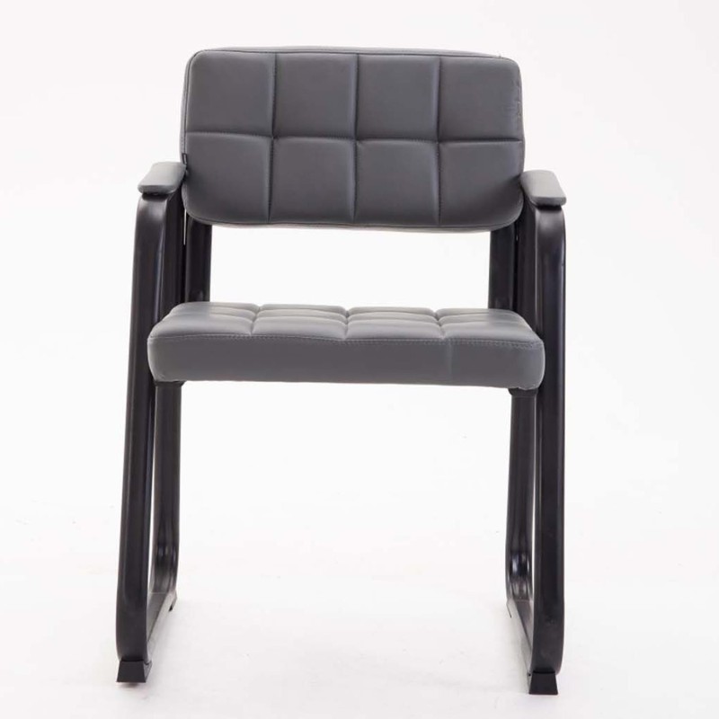 Silla de Confidente CABANA, Estructura Metálica y Piel Negra