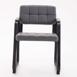 Silla de Confidente CABANA, Estructura Metálica y Piel Negra