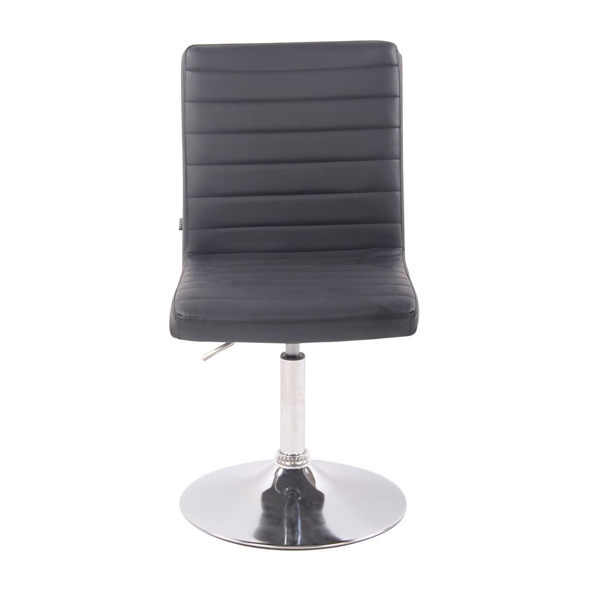 Silla de Confidente KATE PIEL, Ajustable en Altura, Base Metálica, color Negro