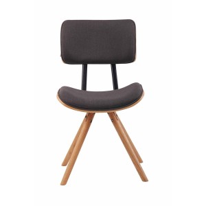 Silla de Confidente CHIMALA, en Madera color Natural y Tela color Crema