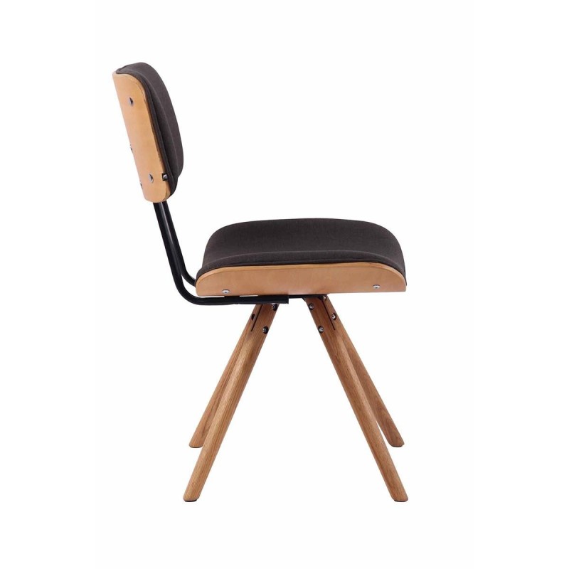 Silla de Confidente CHIMALA, en Madera color Natural y Tela color Crema