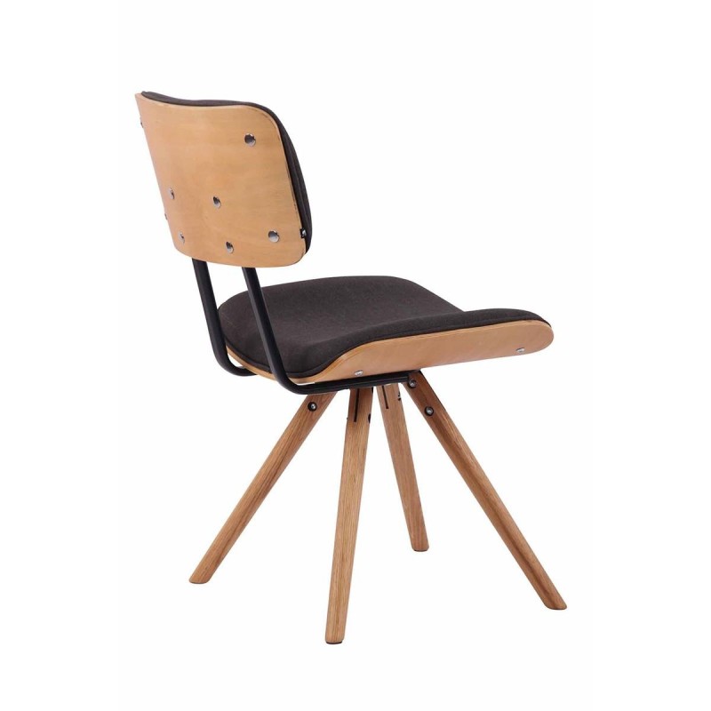 Silla de Confidente CHIMALA, en Madera color Natural y Tela color Crema