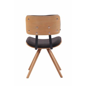 Silla de Confidente CHIMALA, en Madera color Natural y Tela color Crema