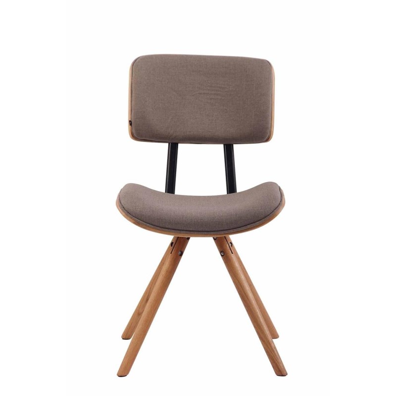 Silla de Confidente CHIMALA, en Madera color Natural y Tela color Crema