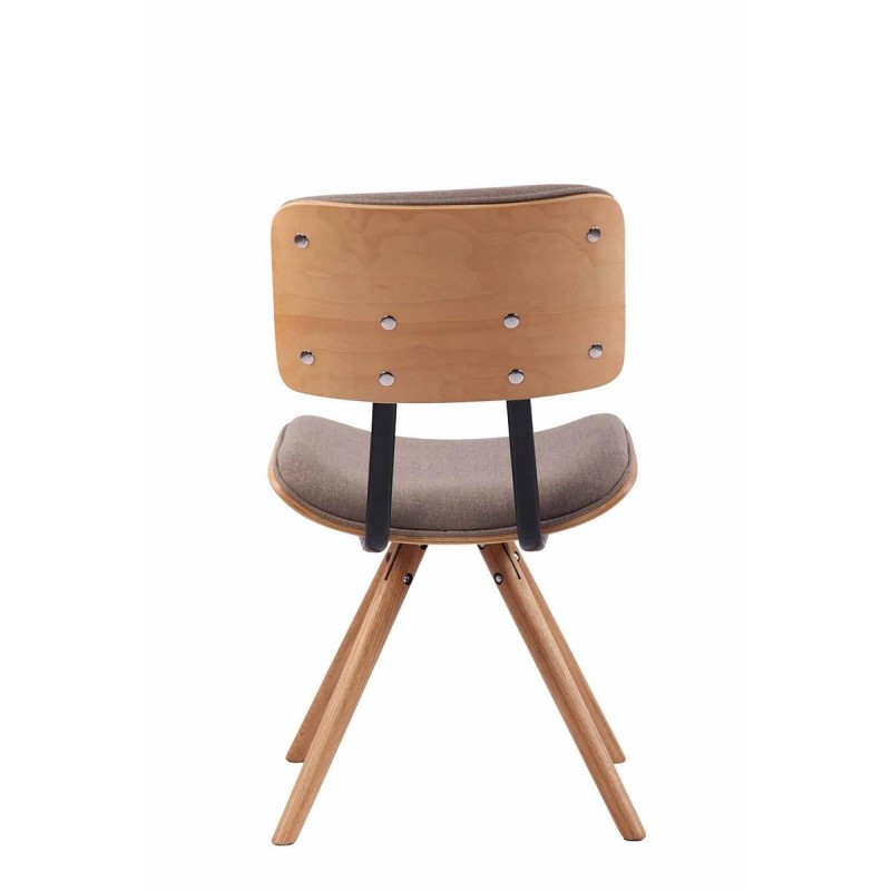Silla de Confidente CHIMALA, en Madera color Natural y Tela color Crema