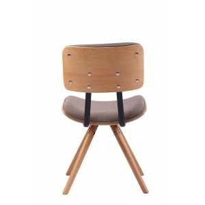 Silla de Confidente CHIMALA, en Madera color Natural y Tela color Crema