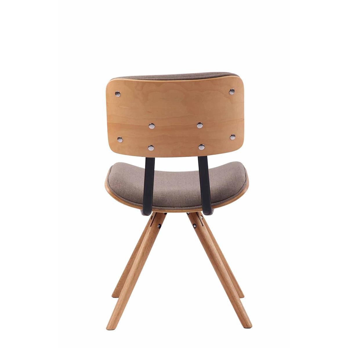 Silla de Confidente CHIMALA, en Madera color Natural y Tela color Crema