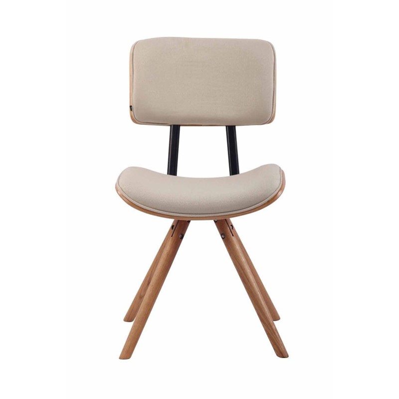 Silla de Confidente CHIMALA, en Madera color Natural y Tela color Crema