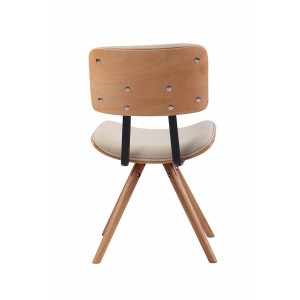 Silla de Confidente CHIMALA, en Madera color Natural y Tela color Crema