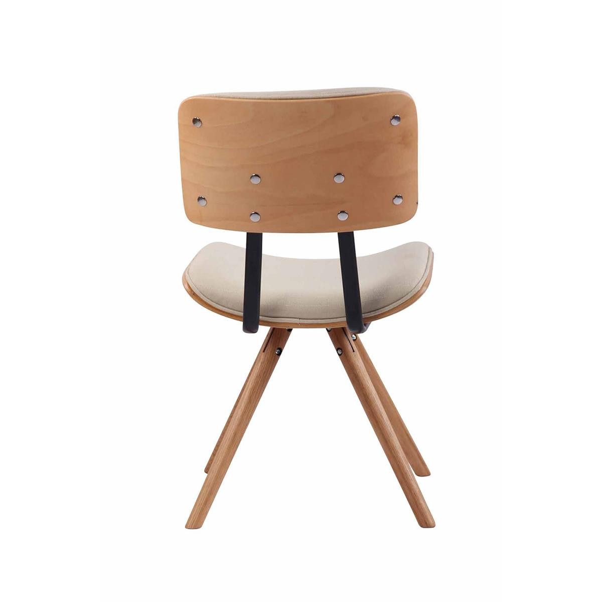 Silla de Confidente CHIMALA, en Madera color Natural y Tela color Crema