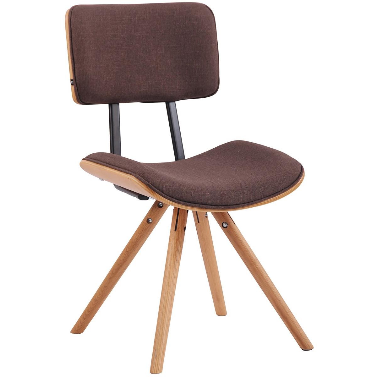 Silla de Confidente CHIMALA, en Madera color Natural y Tela color Crema