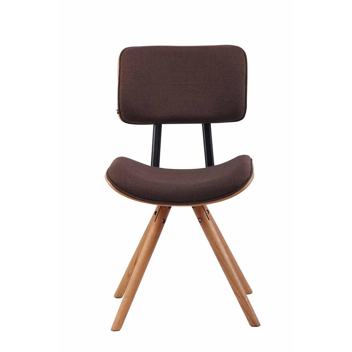 Silla de Confidente CHIMALA, en Madera color Natural y Tela color Crema