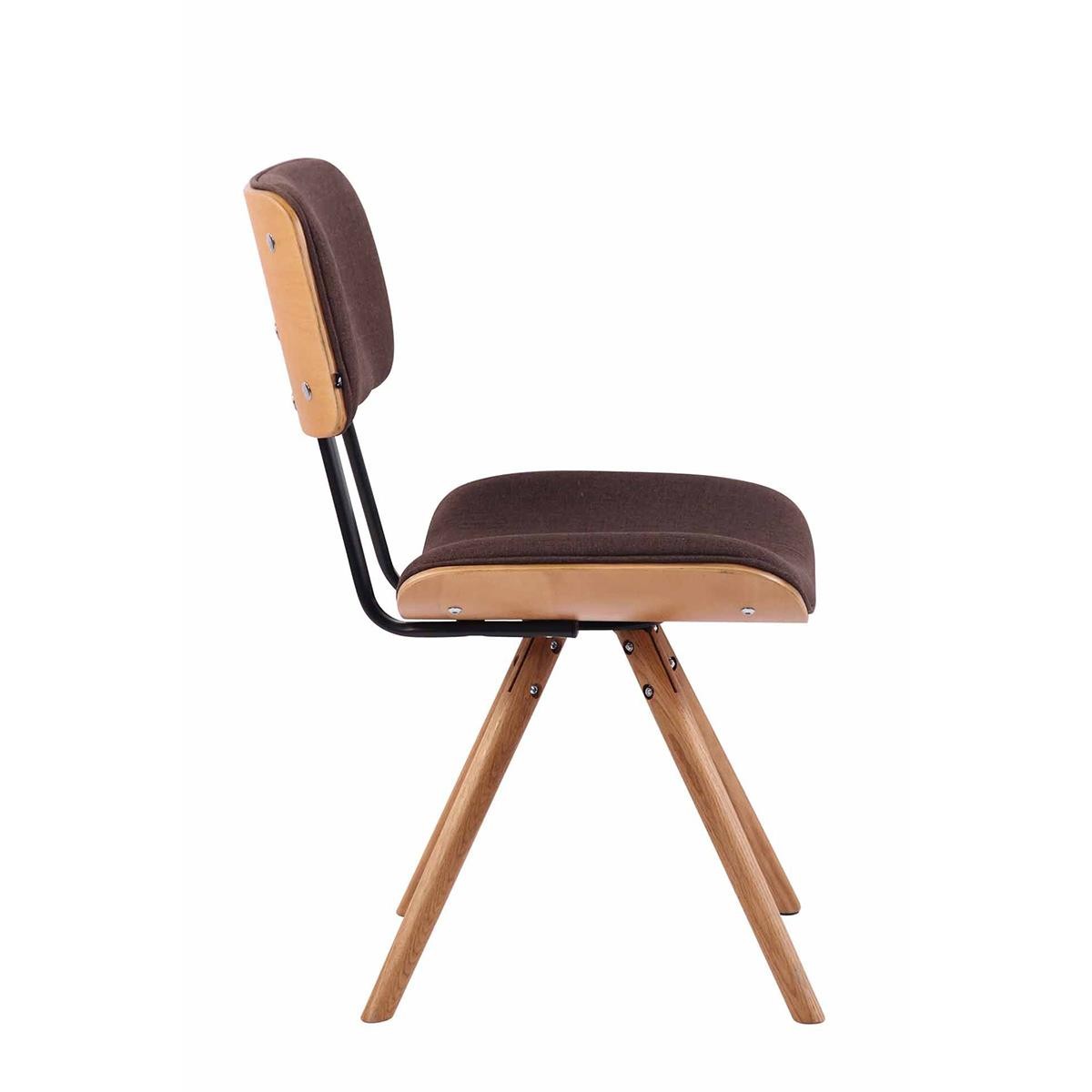 Silla de Confidente CHIMALA, en Madera color Natural y Tela color Crema