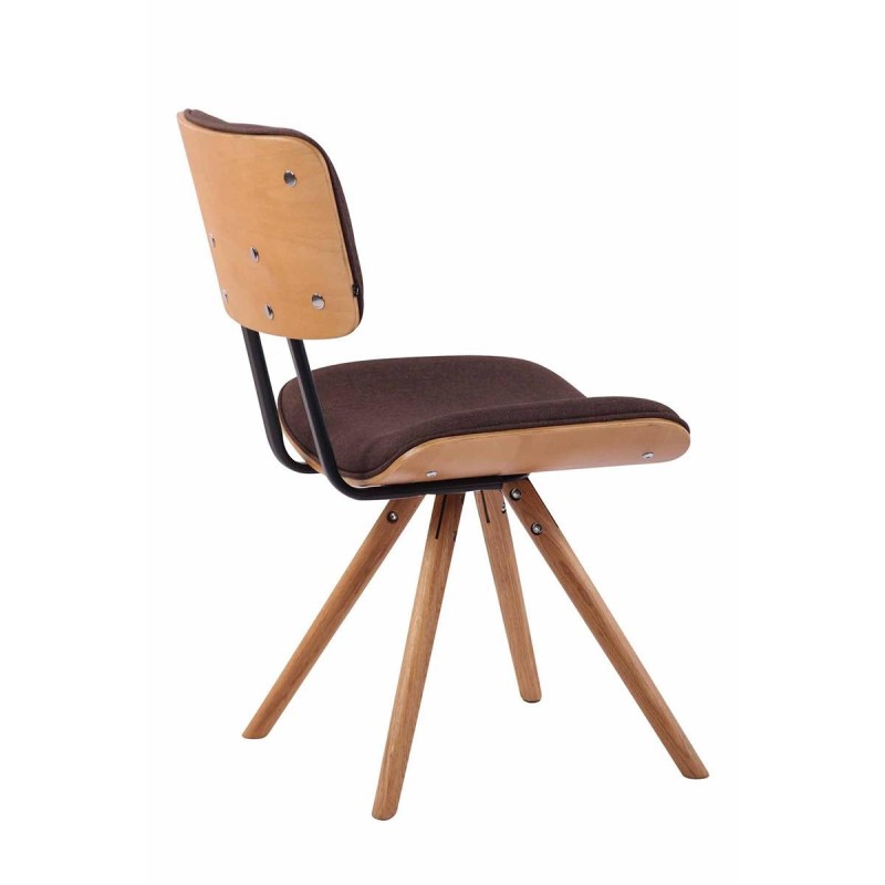 Silla de Confidente CHIMALA, en Madera color Natural y Tela color Crema
