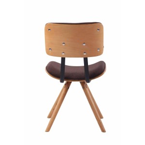 Silla de Confidente CHIMALA, en Madera color Natural y Tela color Crema