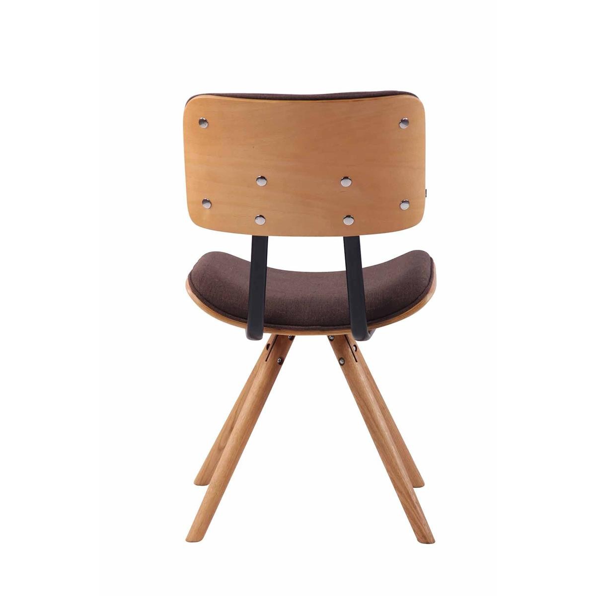 Silla de Confidente CHIMALA, en Madera color Natural y Tela color Crema