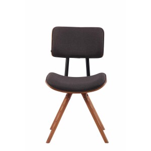 Silla de Confidente CHIMALA, en Madera color Nogal y Tela color Crema