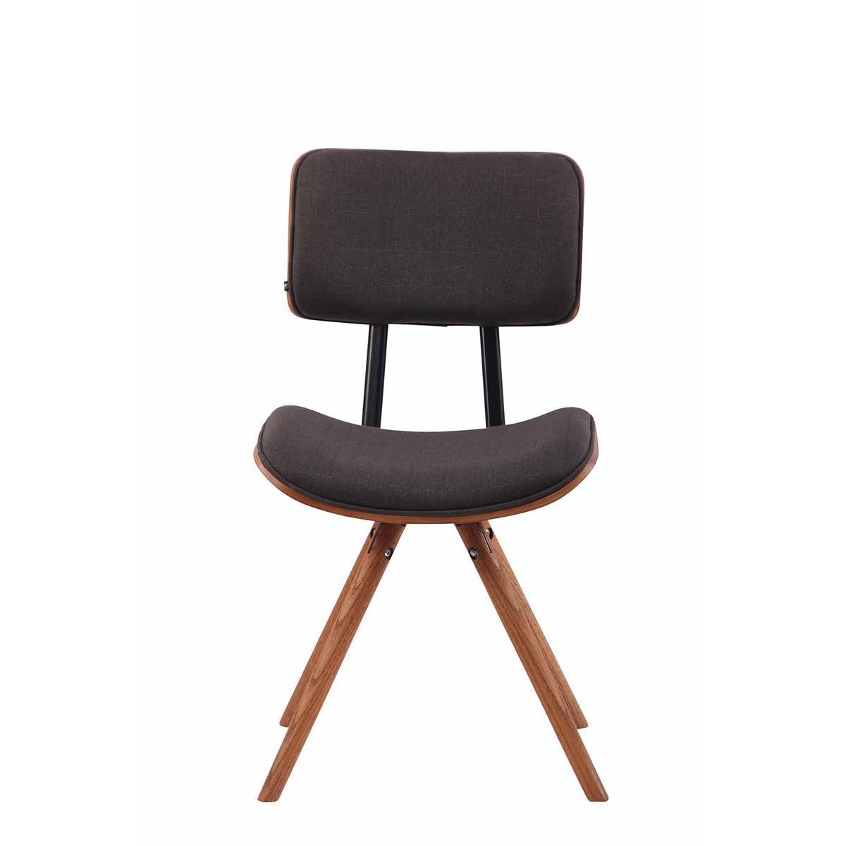 Silla de Confidente CHIMALA, en Madera color Nogal y Tela color Crema