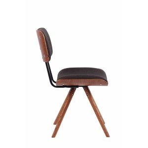 Silla de Confidente CHIMALA, en Madera color Nogal y Tela color Crema