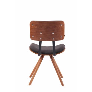 Silla de Confidente CHIMALA, en Madera color Nogal y Tela color Crema