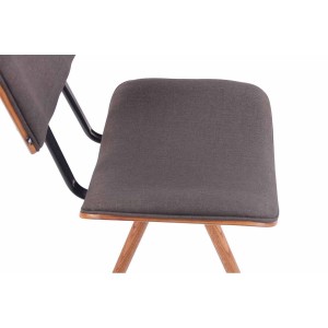 Silla de Confidente CHIMALA, en Madera color Nogal y Tela color Crema
