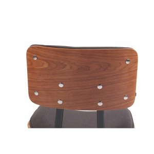 Silla de Confidente CHIMALA, en Madera color Nogal y Tela color Crema