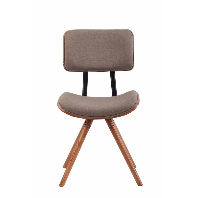 Silla de Confidente CHIMALA, en Madera color Nogal y Tela color Crema